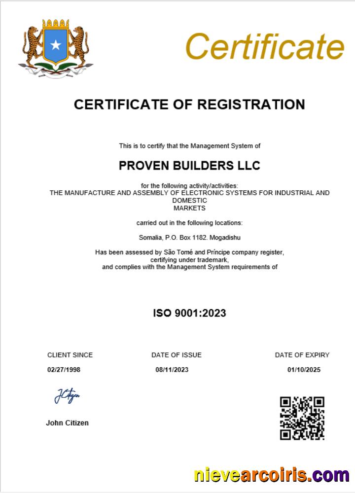 Somalia business registration certificate